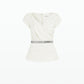 Nuvaya Ivory Top with Embroidered Belt