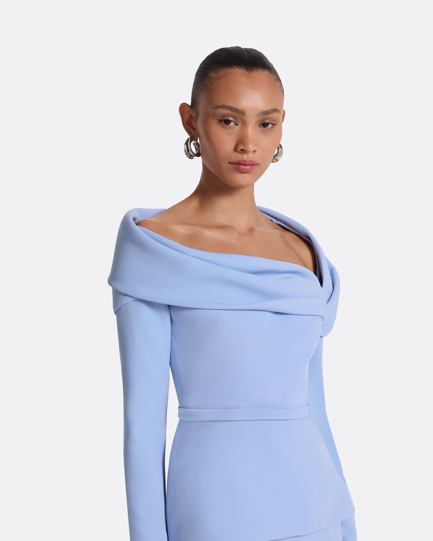 safiyaa blue dress Andra Carolina Blue Long Dress – Safiyaa London
