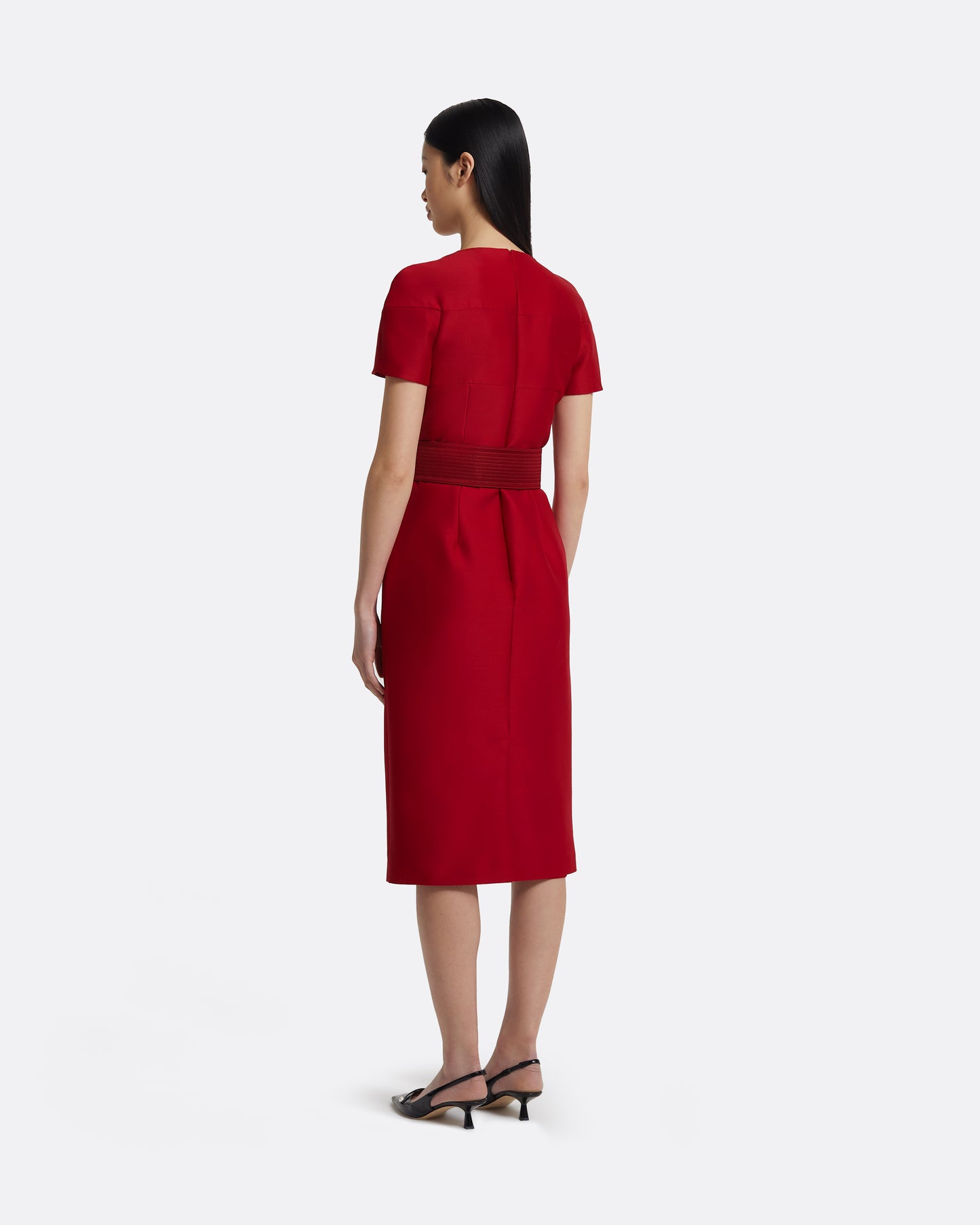 Kamari Midi Dress in Swinton on Radiant Red