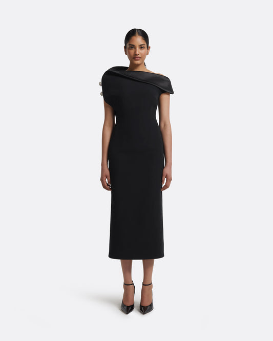 Reina Dress in Black with Crystal