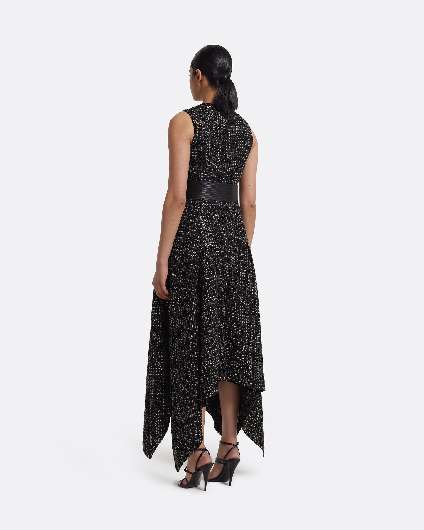 Okimi Dress in Black & Gold