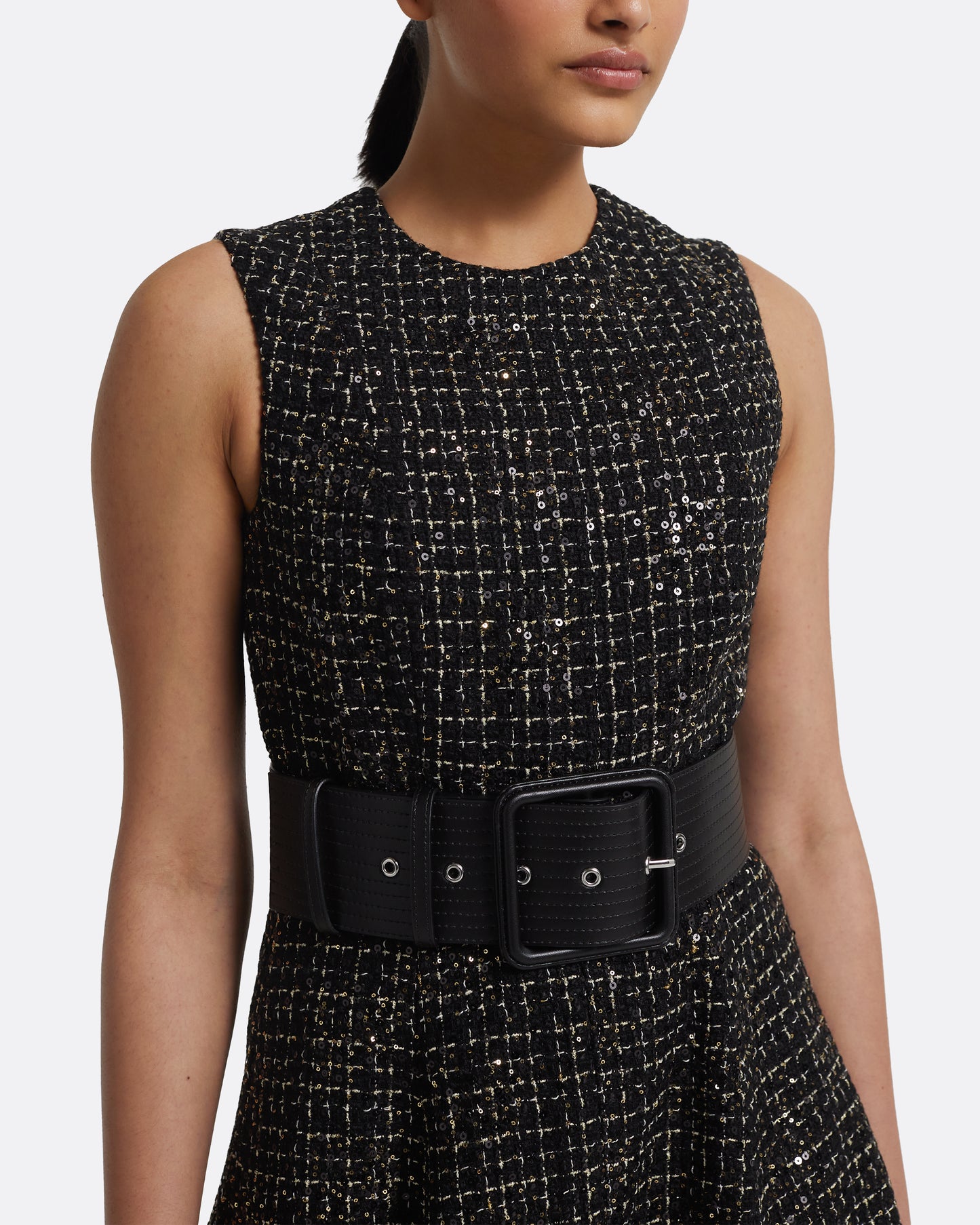 Waltonz Belt In Black Vegan Leather