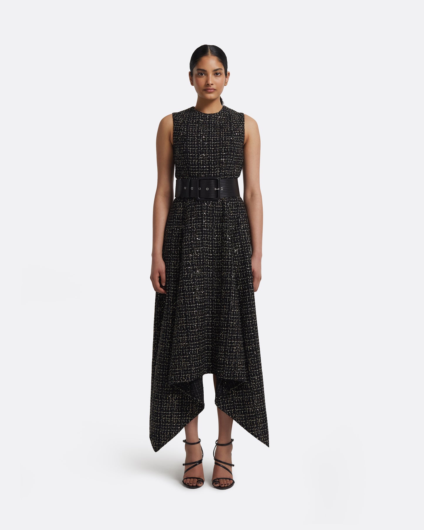 Okimi Dress in Black & Gold