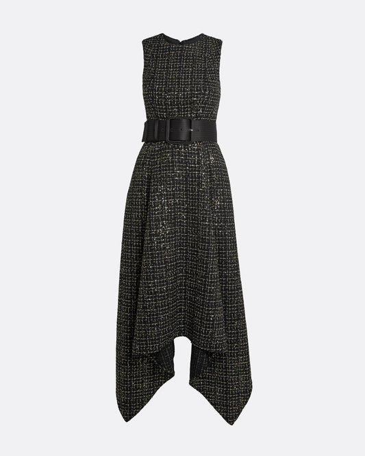 Okimi Dress in Black & Gold