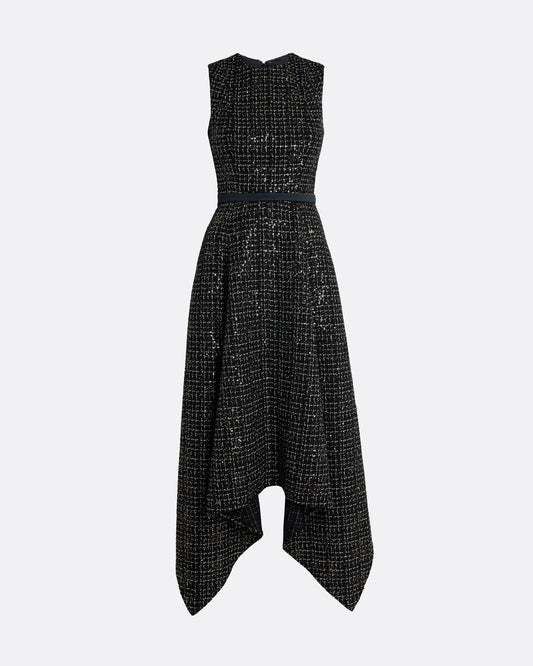 Okimi Dress in Black & Gold