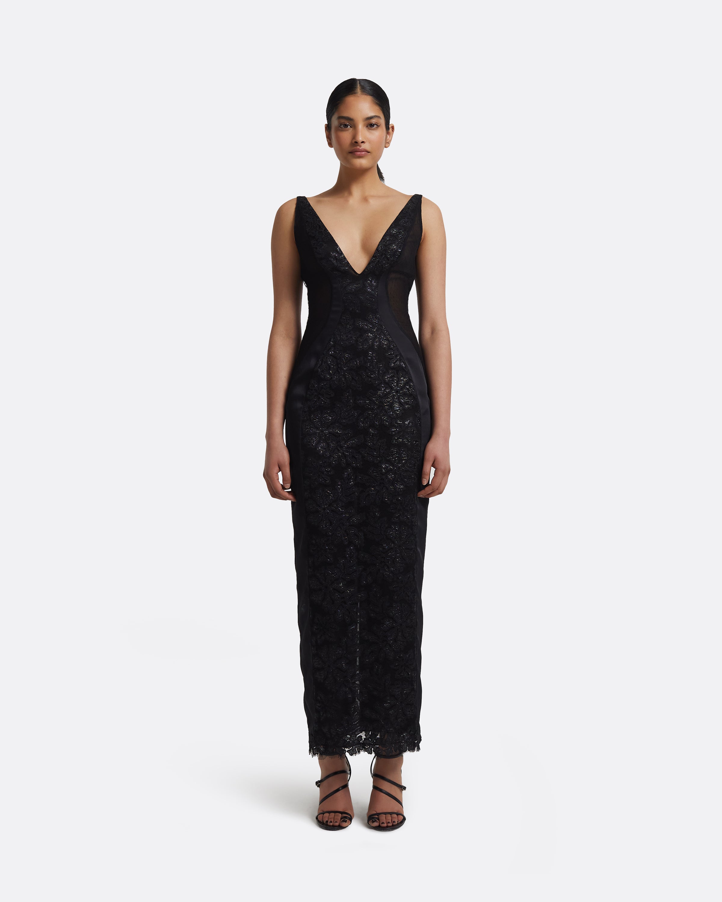 Kaya Midi Dress in Black