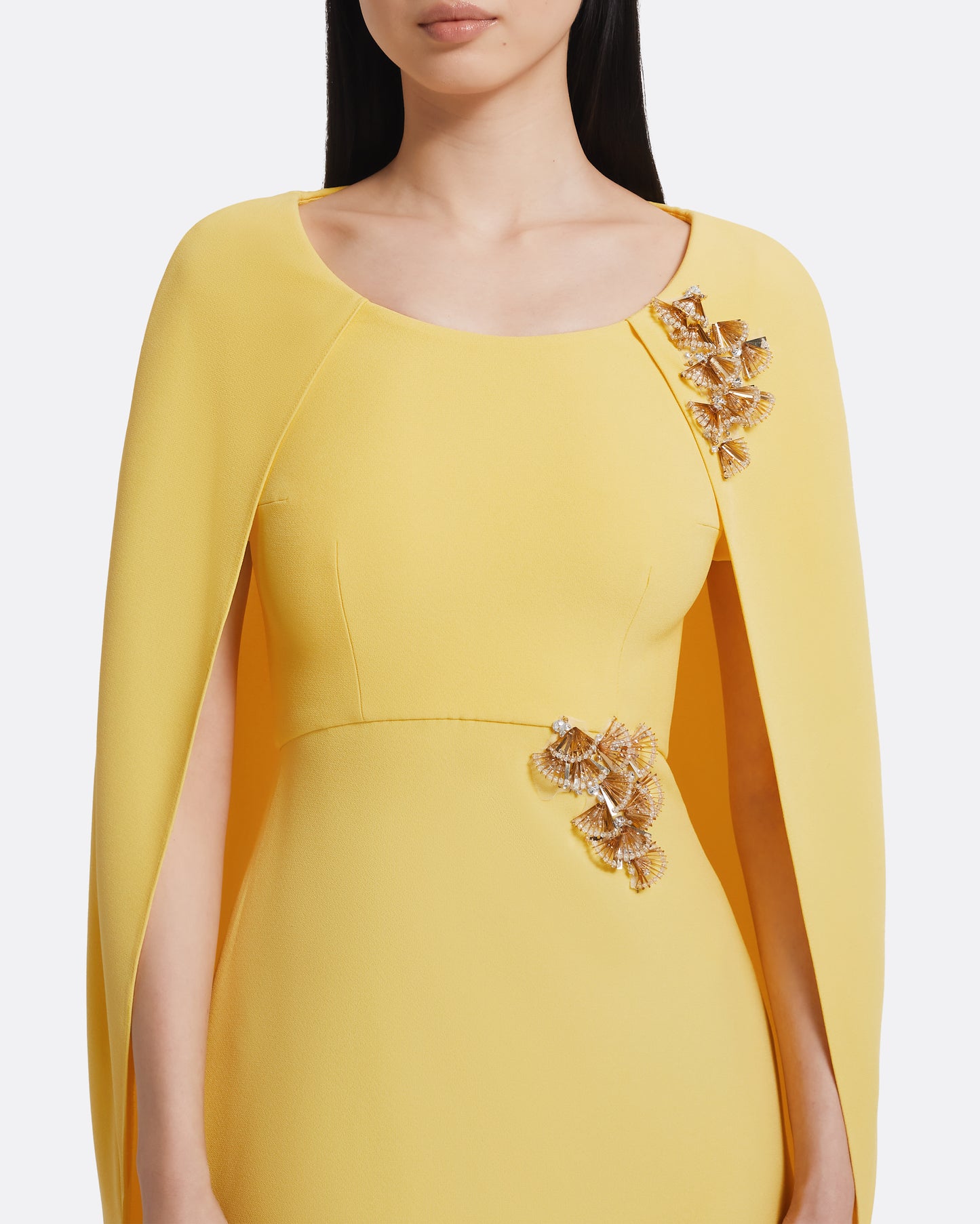 Yuna Long Dress in Aspen Gold with Gold