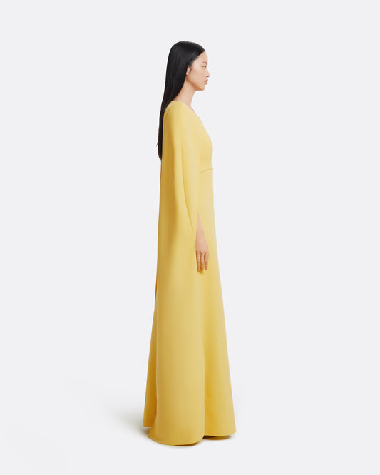 Yuna Long Dress in Aspen Gold with Gold