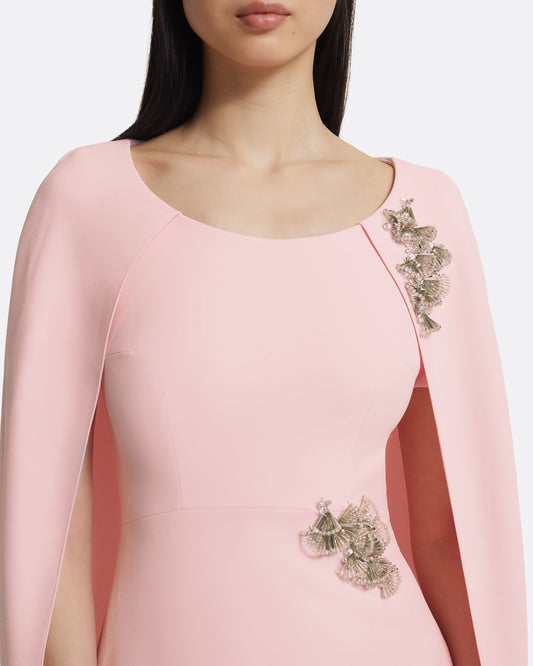Yuna Long Dress in Lychee with Silver