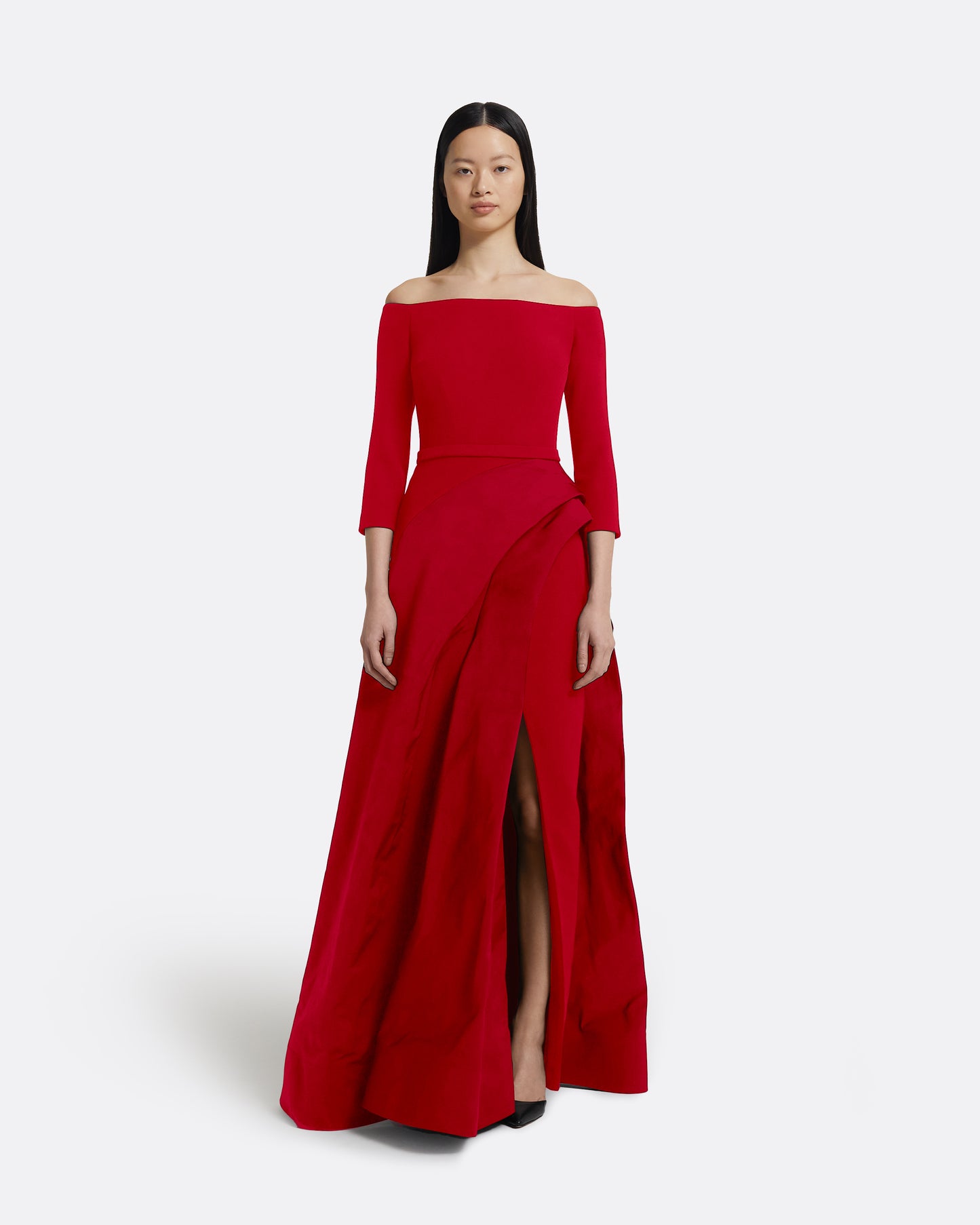Nila Long Dress in Crimson