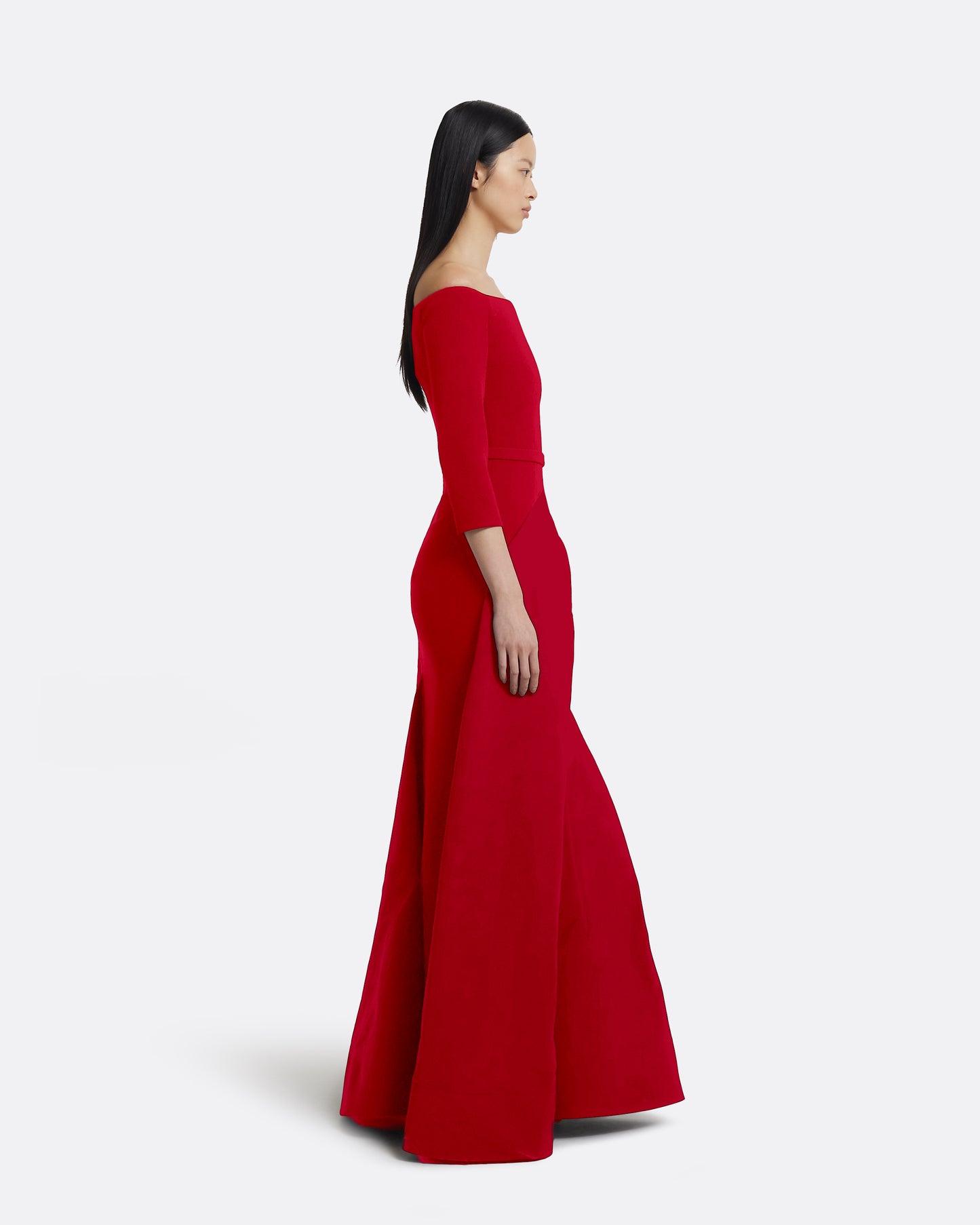Nila Long Dress in Crimson