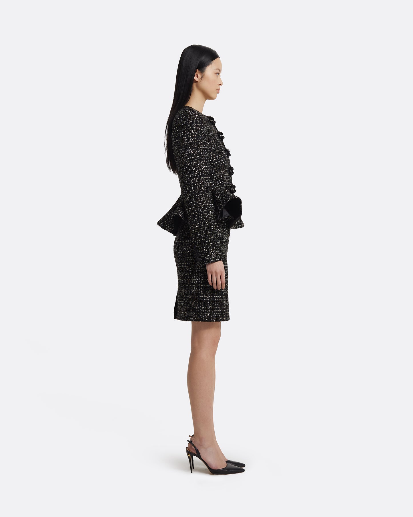 Tomomi Jacket in Black & Gold with Black Pearl