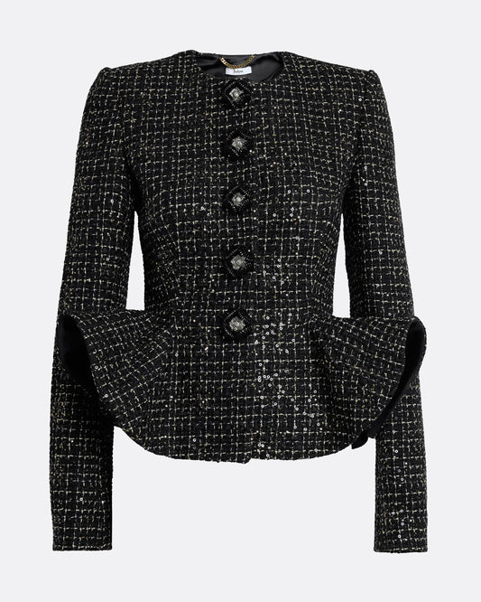 Tomomi Jacket in Black & Gold with Black Pearl