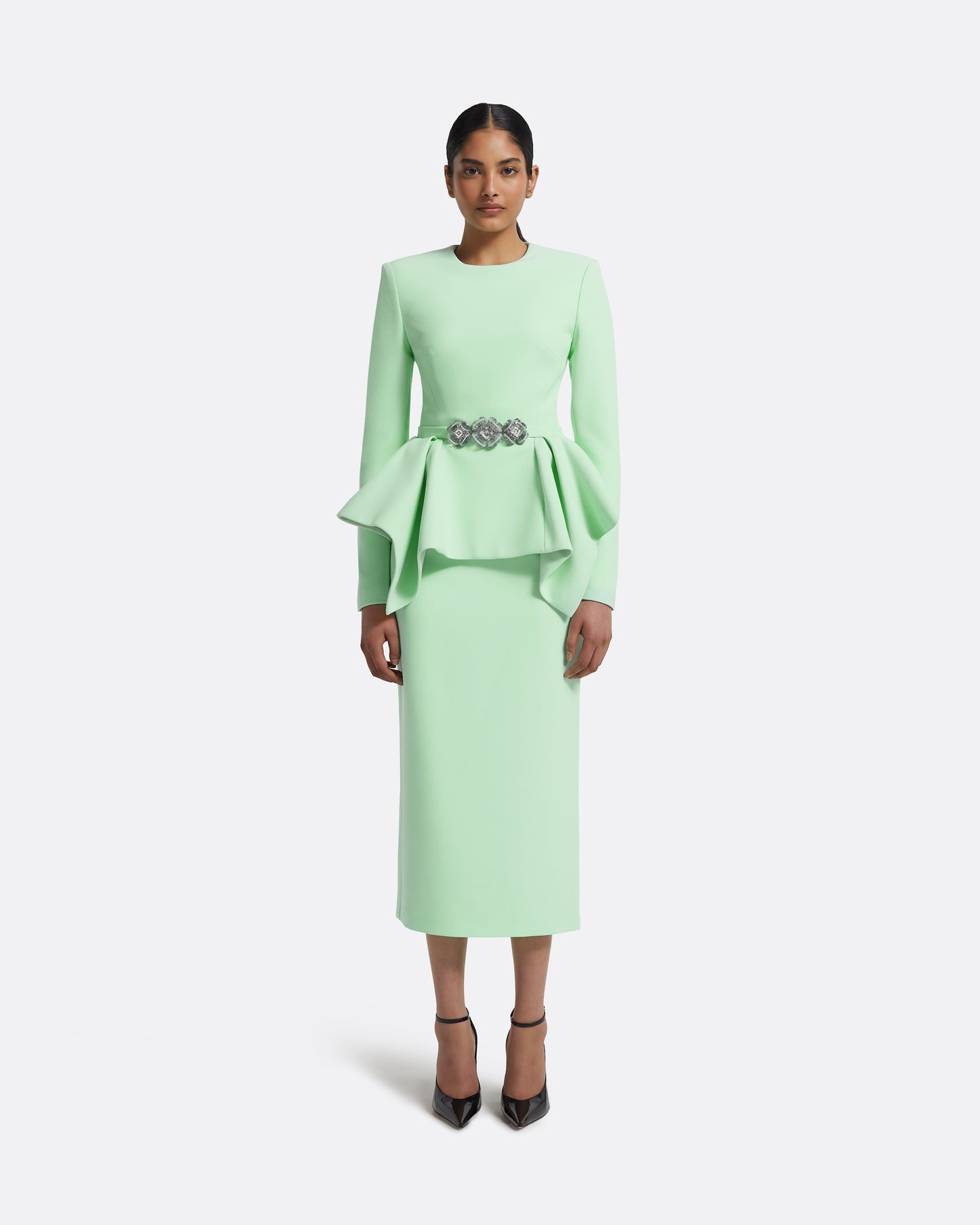 Midori Top in Brook Green with Silver
