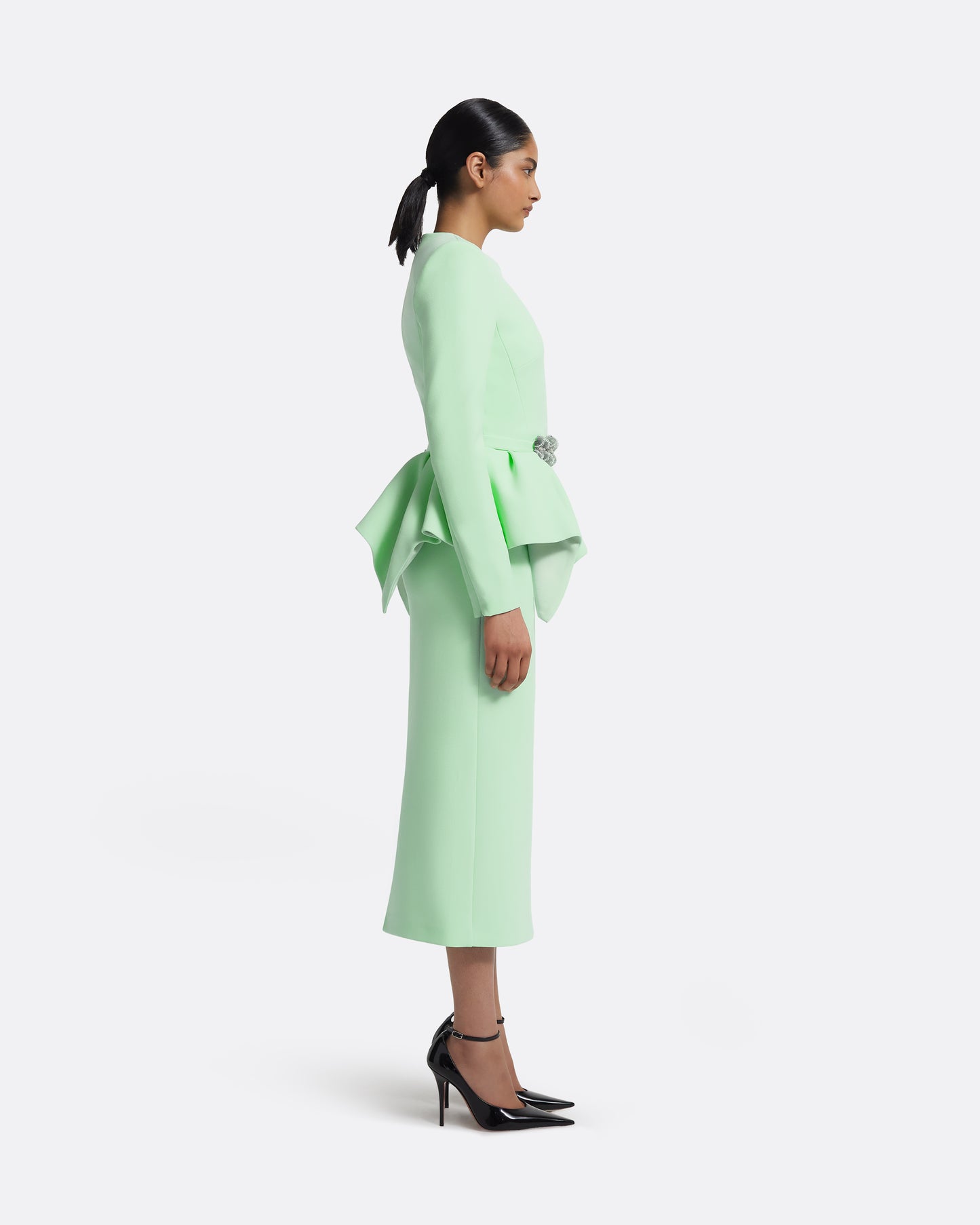 Midori Top in Brook Green with Silver