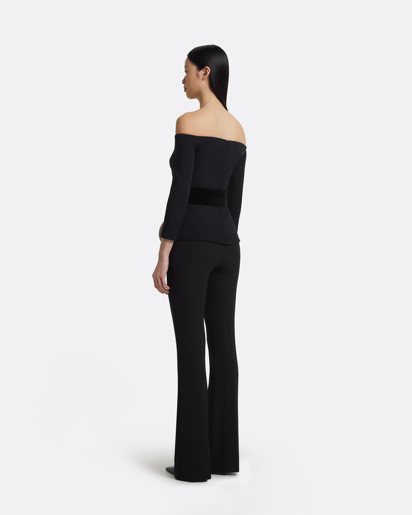 Yuka Top in Ivory On Black