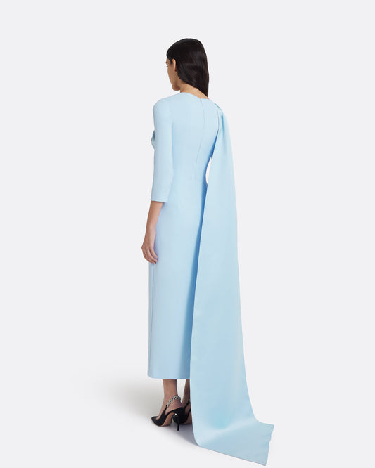 Solenne Midi Dress in Pale Blue