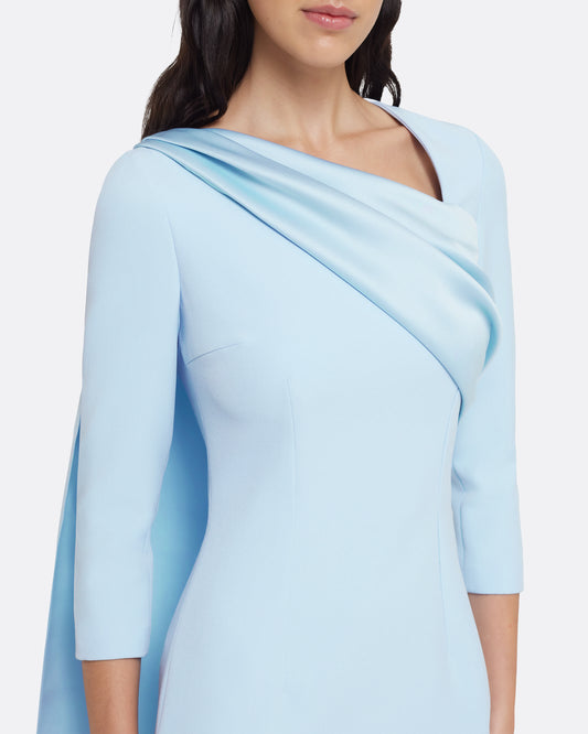 Solenne Midi Dress in Pale Blue