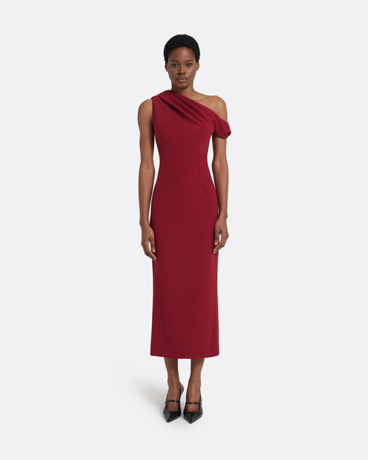 Fern Midi Dress in Rhubarb