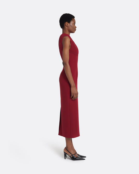 Fern Midi Dress in Rhubarb