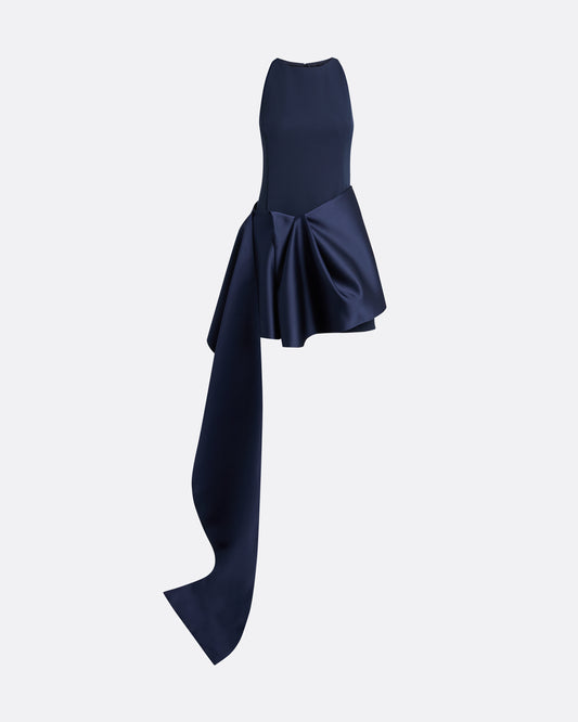 Naya Short Dress with Ewa Belt in Maritime Blue
