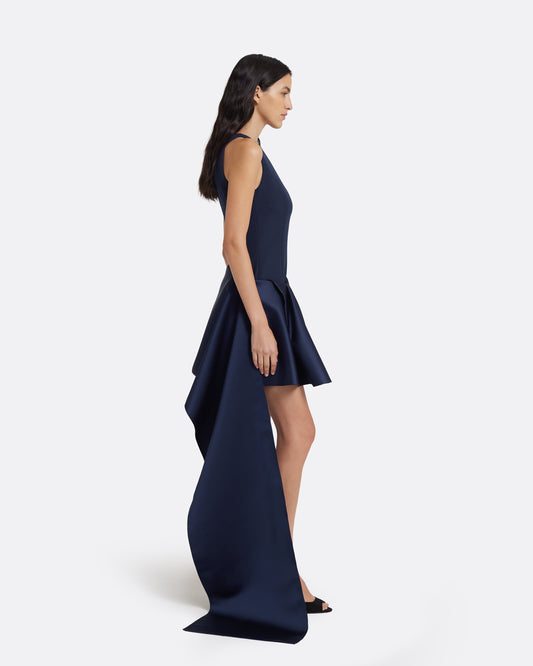 Naya Short Dress with Ewa Belt in Maritime Blue