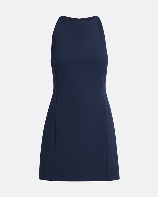 Naya Short Dress with Ewa Belt in Maritime Blue