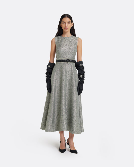 Ornette Midi Dress in Silvery Grey