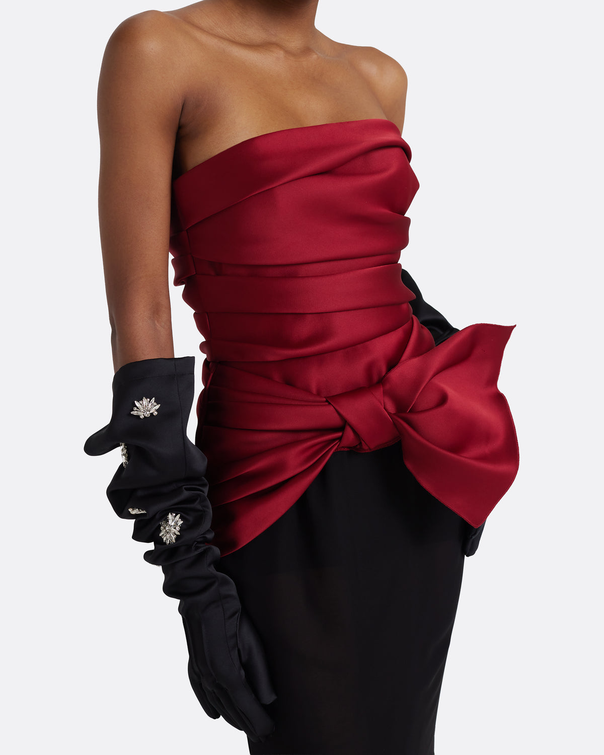 Zafira Long Dress in Swinton and Black