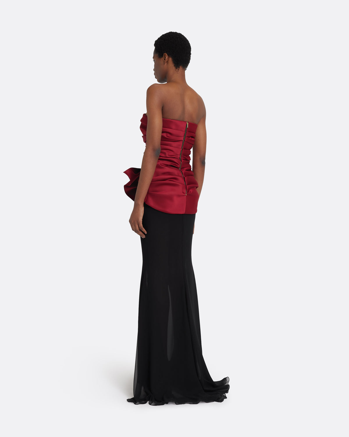 Zafira Long Dress in Swinton and Black