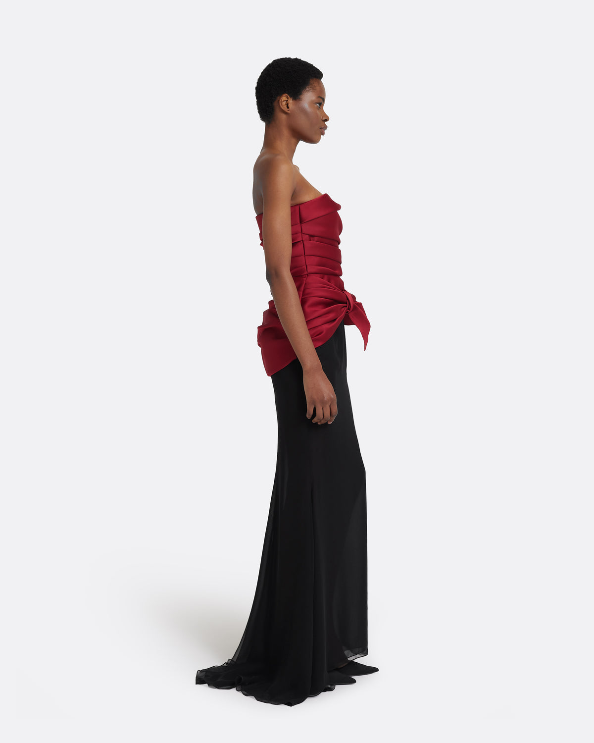 Zafira Long Dress in Swinton and Black