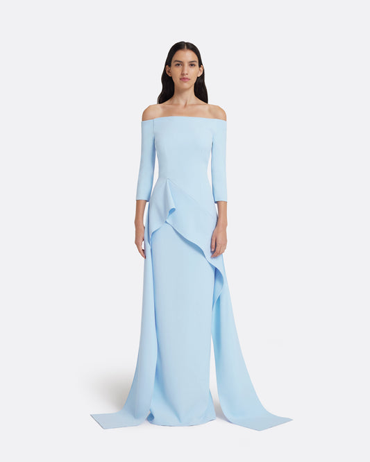 Zetta Long Dress in Pale Blue