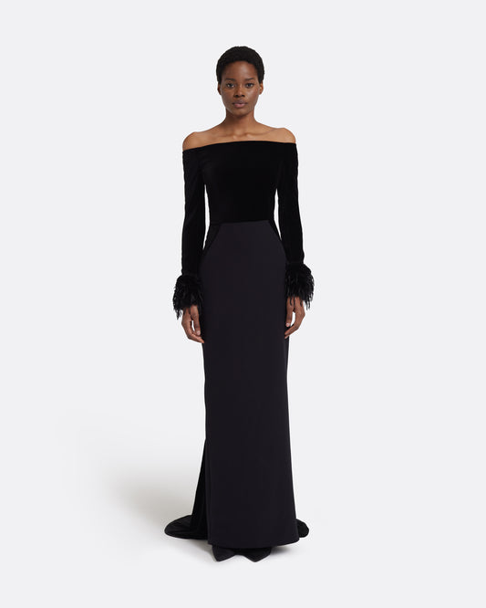 Fiora Long Dress in Black