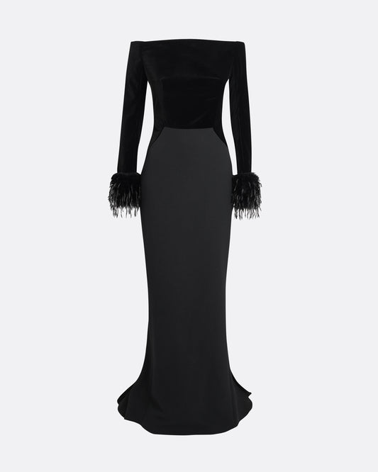 Fiora Long Dress in Black