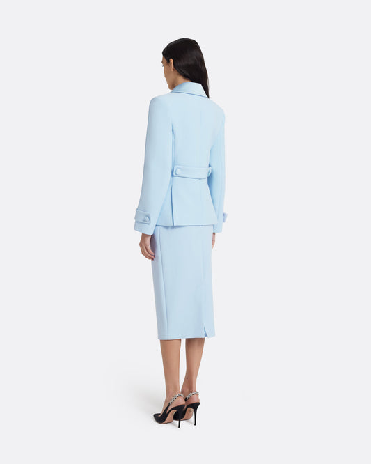 Chiabella Jacket in Pale Blue with Crystal