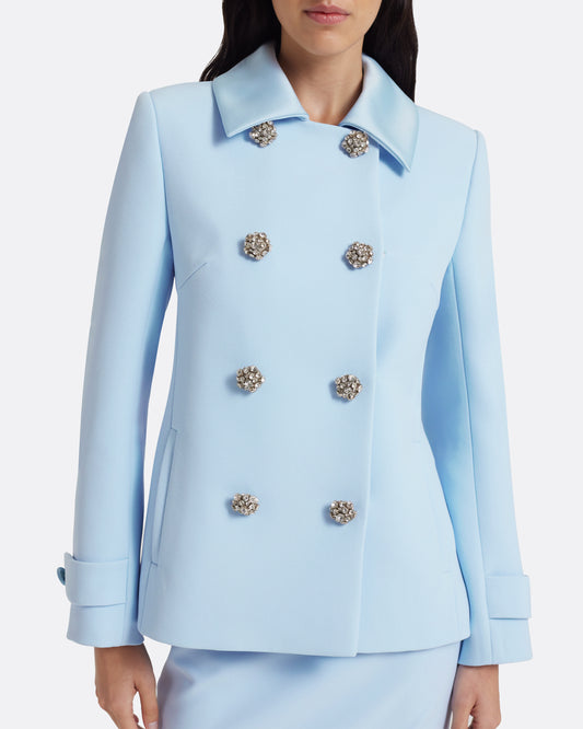 Chiabella Jacket in Pale Blue with Crystal