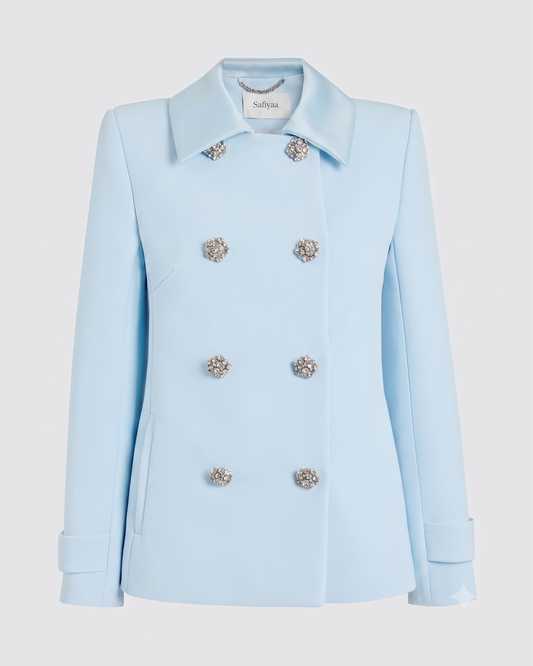Chiabella Jacket in Pale Blue with Crystal
