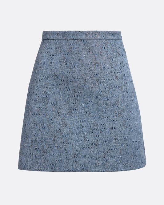 Estoria Mini Skirt in Denim Jacquard