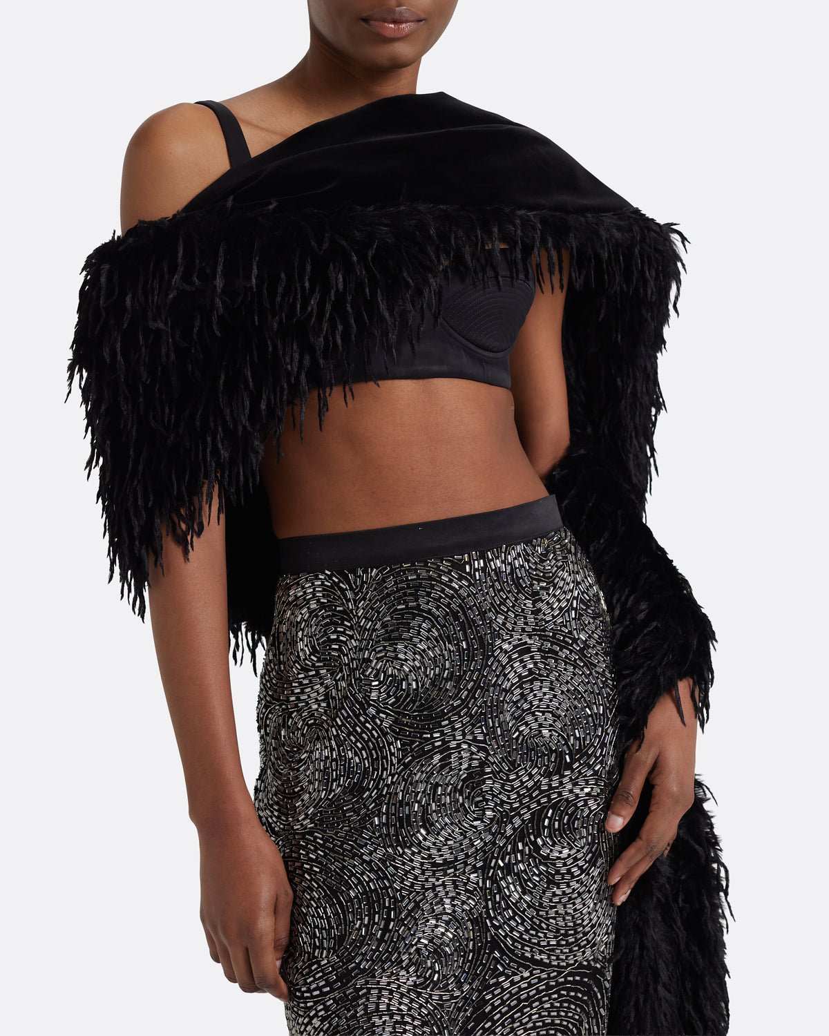 Katoucha Embellished Skirt in Black