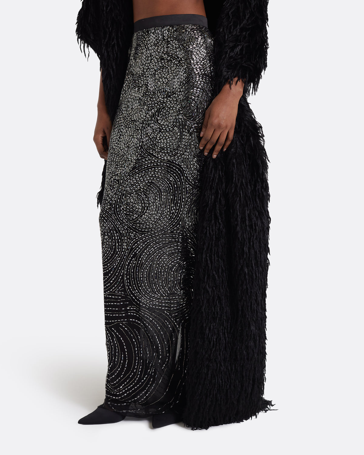 Katoucha Embellished Skirt in Black