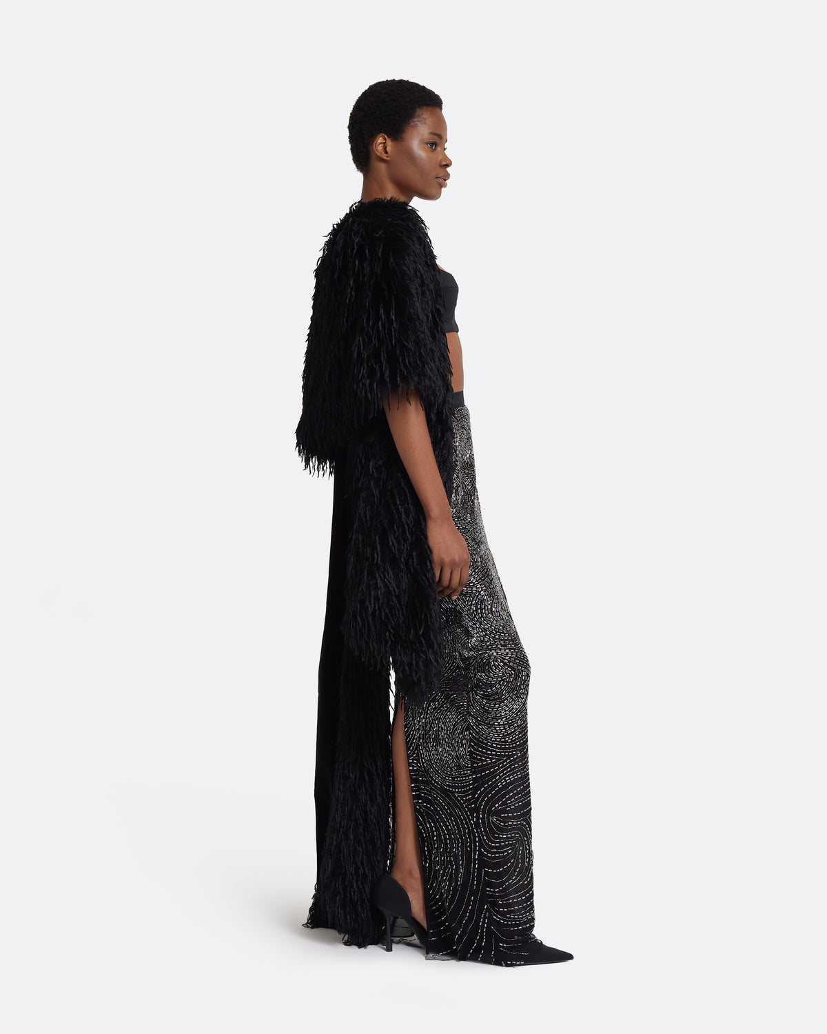 Katoucha Embellished Skirt in Black