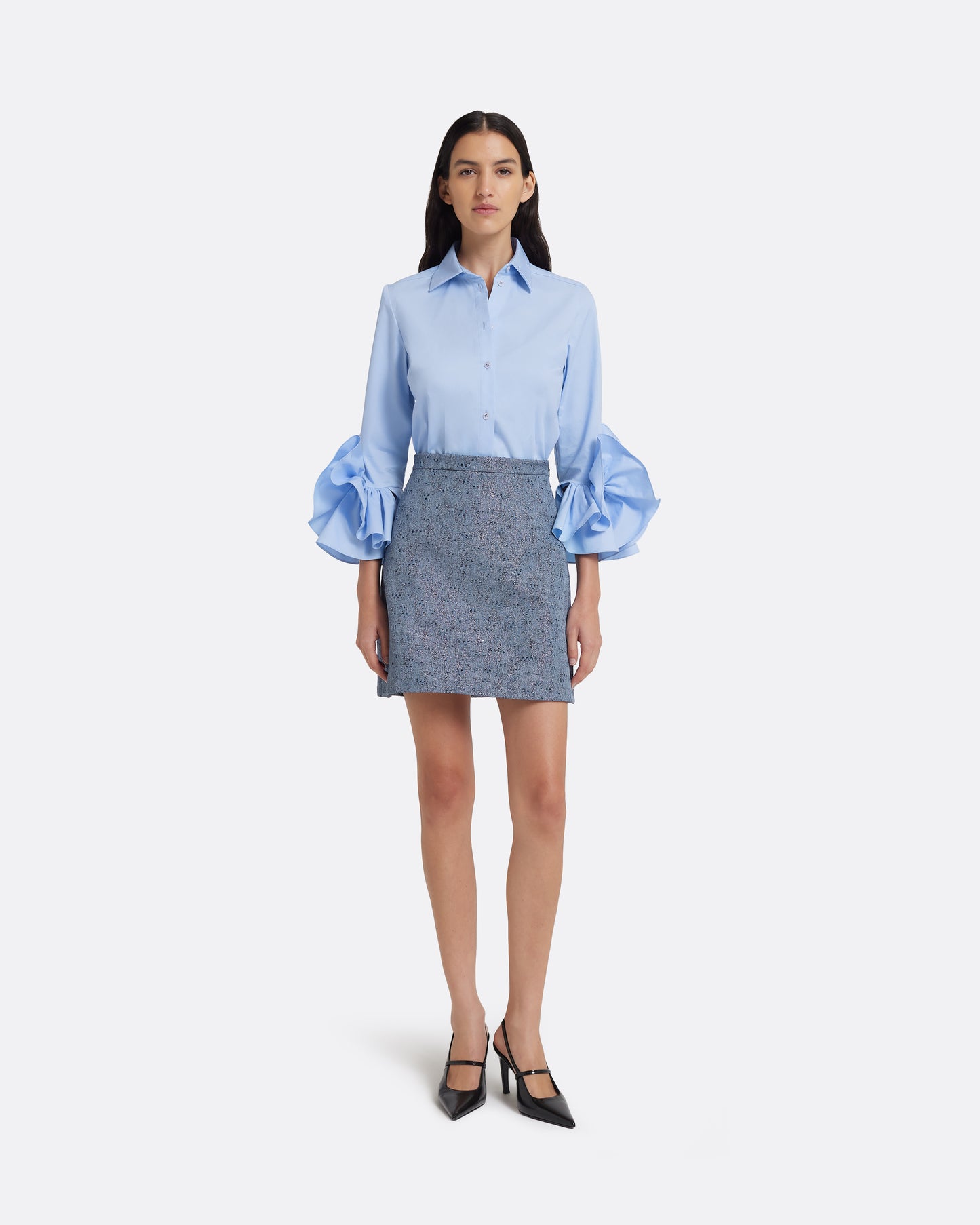 Estoria Mini Skirt in Denim Jacquard