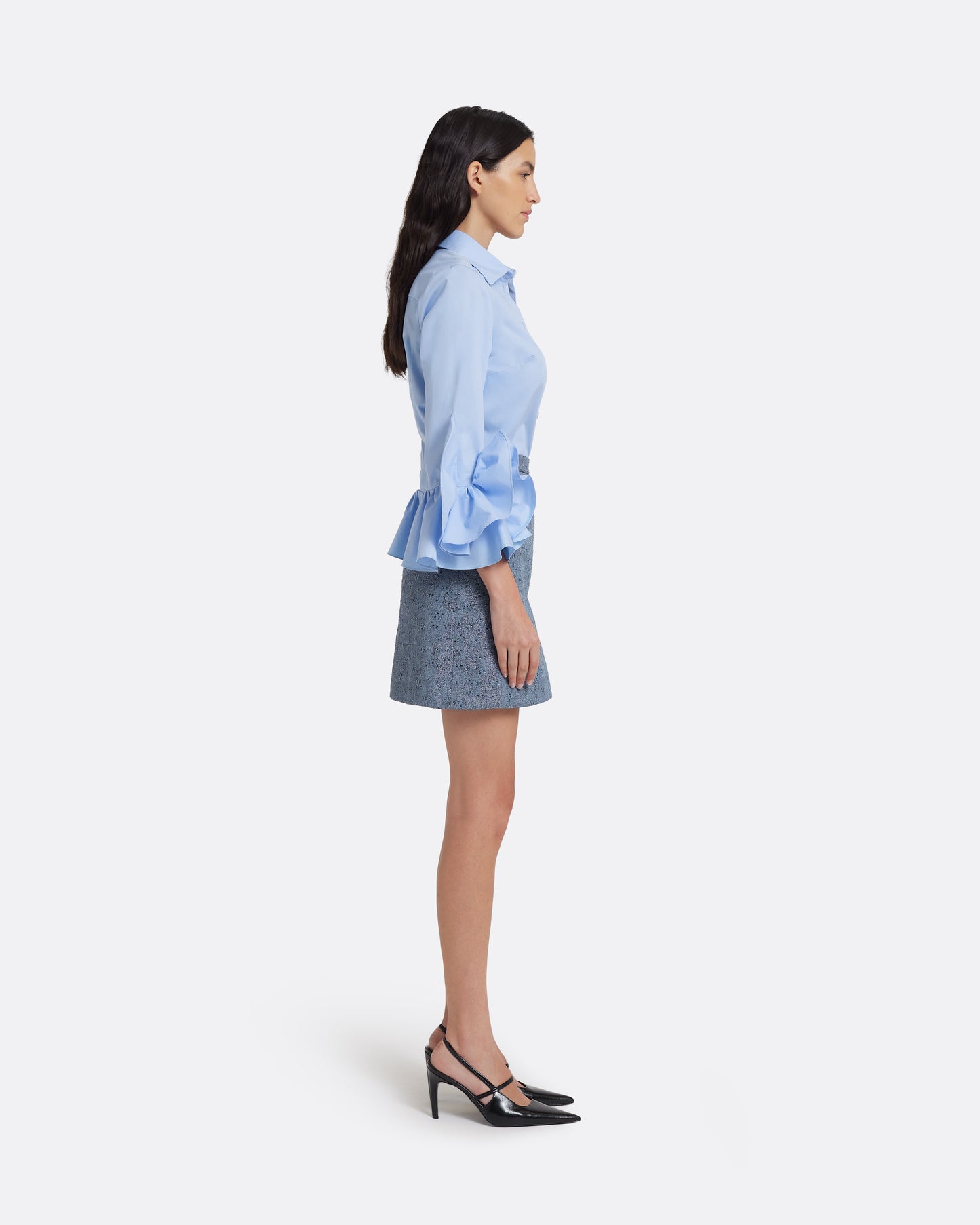 Estoria Mini Skirt in Denim Jacquard