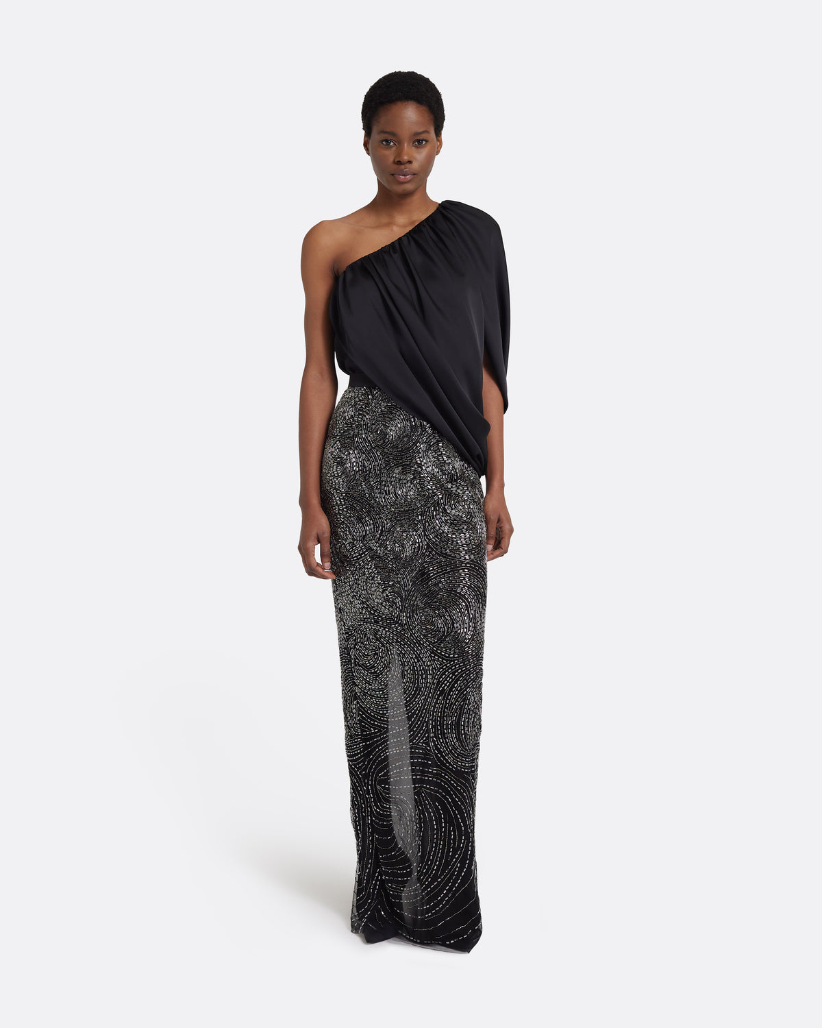 Katoucha Embellished Skirt in Black