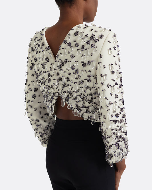 Astra Top in Ivory with Embellishment