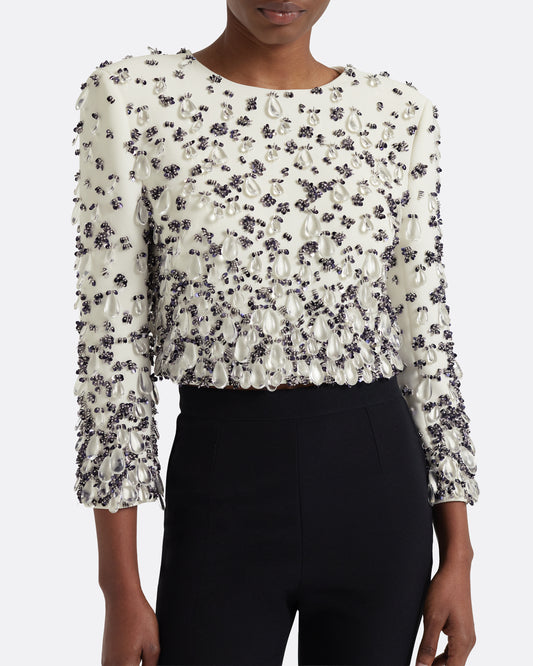 Astra Top in Ivory with Embellishment