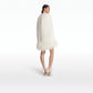 Rowenal Ivory Feather-Trimmed Short Dress