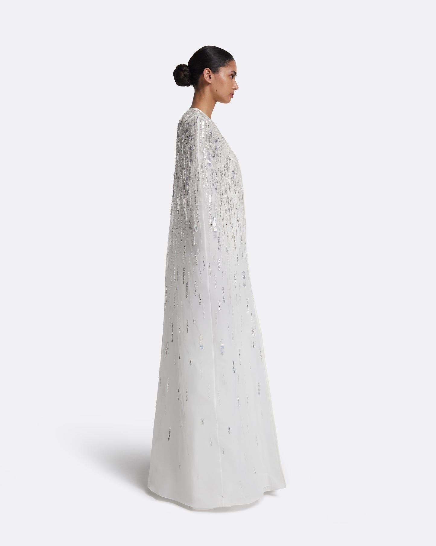 Greta Cape in Ivory with Crystal Embellishment