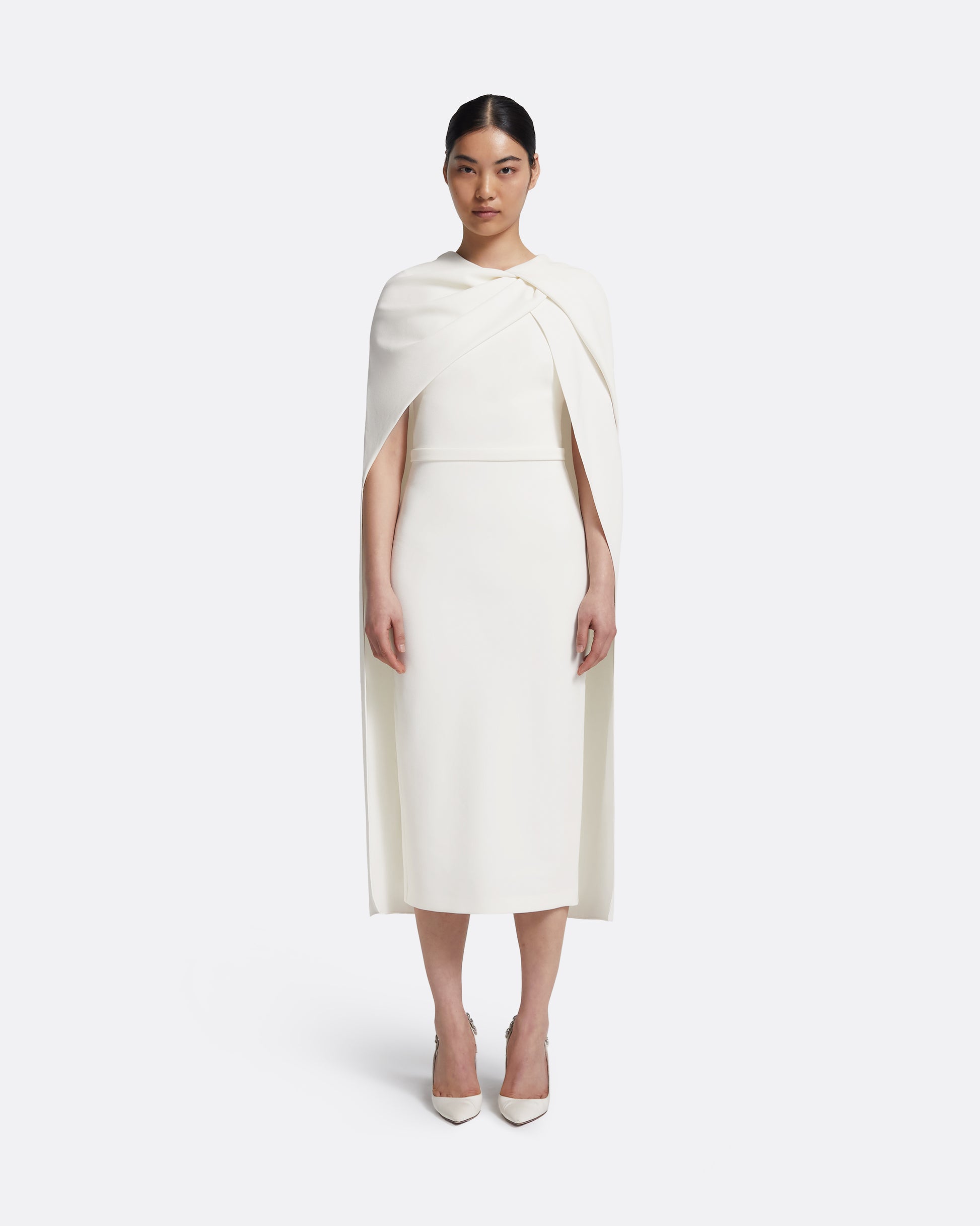 Oria Midi Dress in Ivory – Safiyaa London Oria Midi Dress in Ivory – Safiyaa London