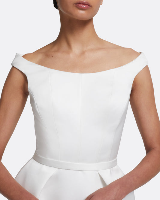 Senka Short Dress in Porcelain